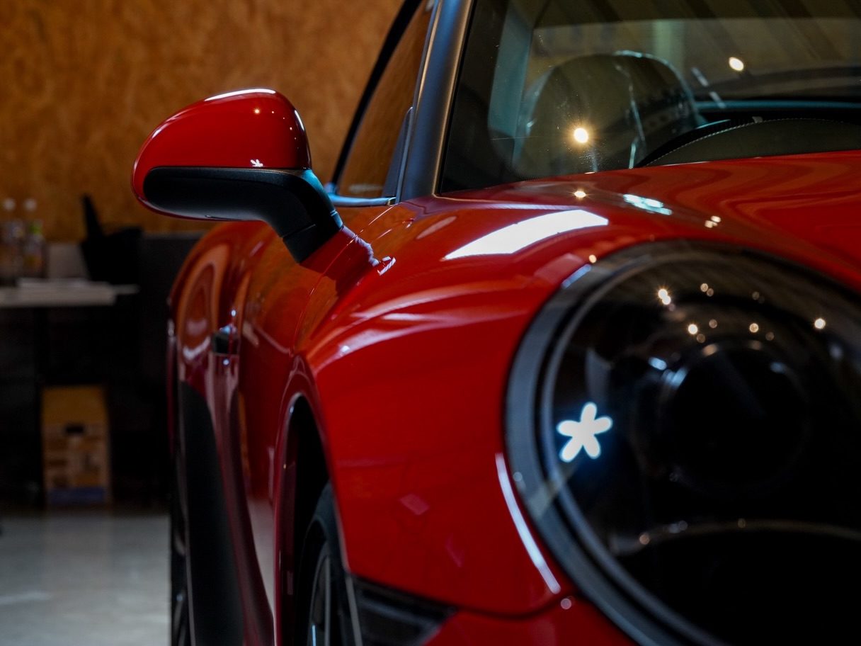 ポルシェ 911 カブリオレのプロテクションフィルム(PPF)・ヘッドライトPPF・カーラッピング施工 写真3